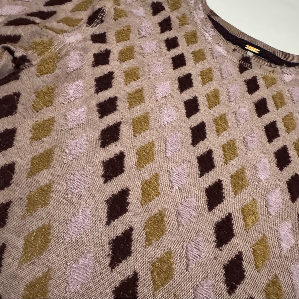 Free People Magic Carpet Cropped Tee Size XS Textured Purple Western Boho - Picture 3 of 4